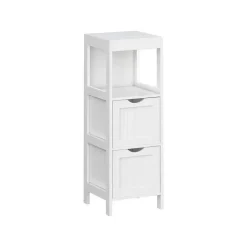 Parya Home - Badkamerkast - Medicijnkast - 2 Lades - 1 Open vlak - Hout - Wit