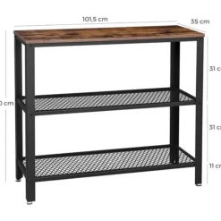 Parya Home - Bijzettafel - Industrieel - Hout/Metaal - 101,5x35x80 cm