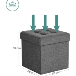 Parya Home - Grijze Poef - Hocker - Donkergrijs