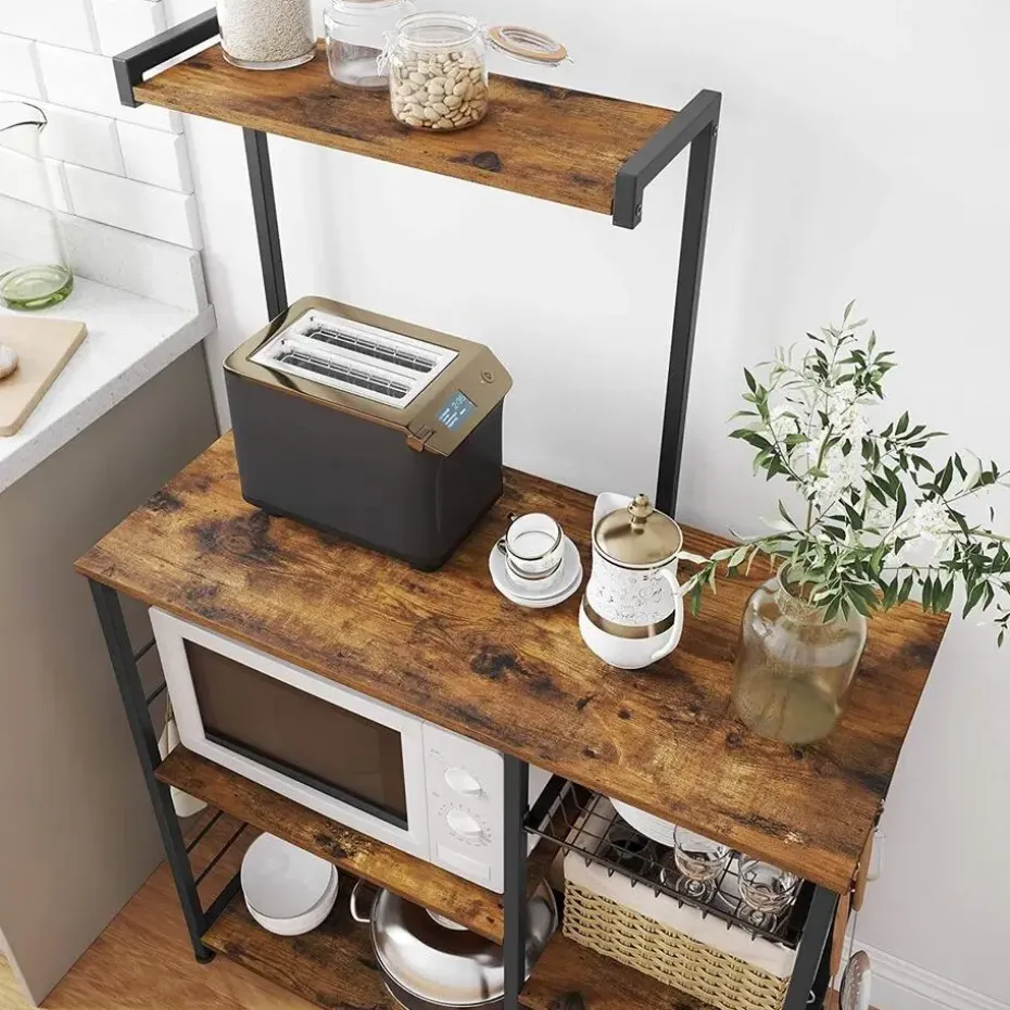 Parya Home - Keukenkast - Keukenrek - Industrieel - Hout - Bruin