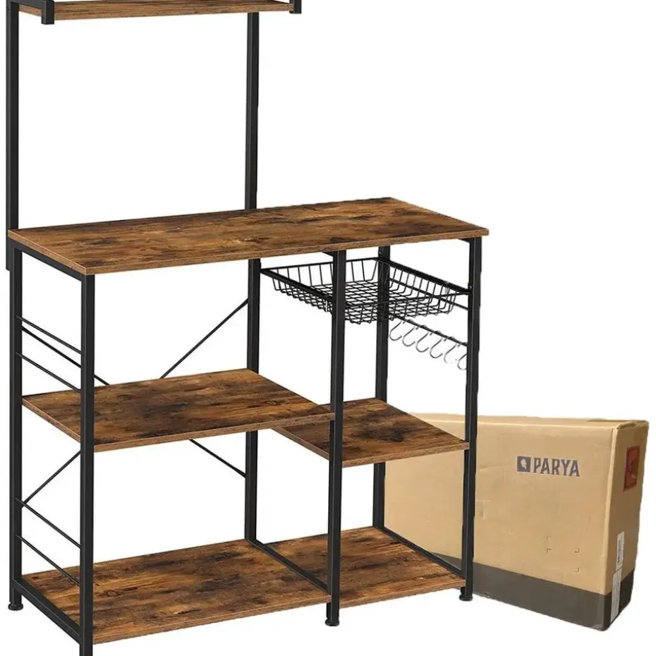 Parya Home - Keukenkast - Keukenrek - Industrieel - Hout - Bruin