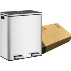 Parya Home - Prullenbak 60L - Roestvrij Staal