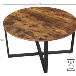 Parya Home - Salontafel - IJzer & Hout - Vintage - Donkerbruin