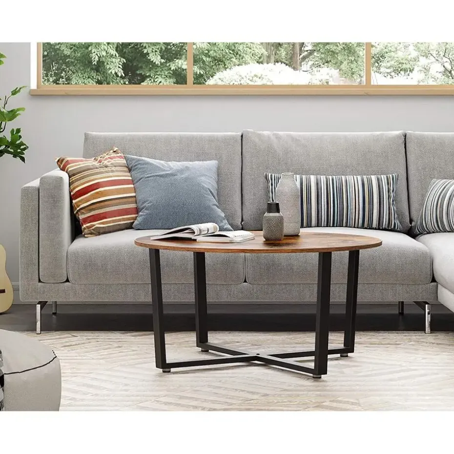 Parya Home - Salontafel - IJzer & Hout - Vintage - Donkerbruin