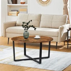 Parya Home - Salontafel - IJzer & Hout - Vintage - Donkerbruin