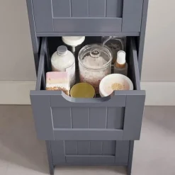 Parya Home - Smalle Ladekast - 4 Lades - Hout - Grijs