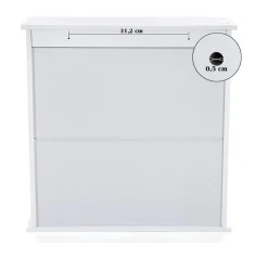 Parya Home - Spiegelkast - Badkamermeubel - 2 Deuren - 1 Plank - Hout - Wit