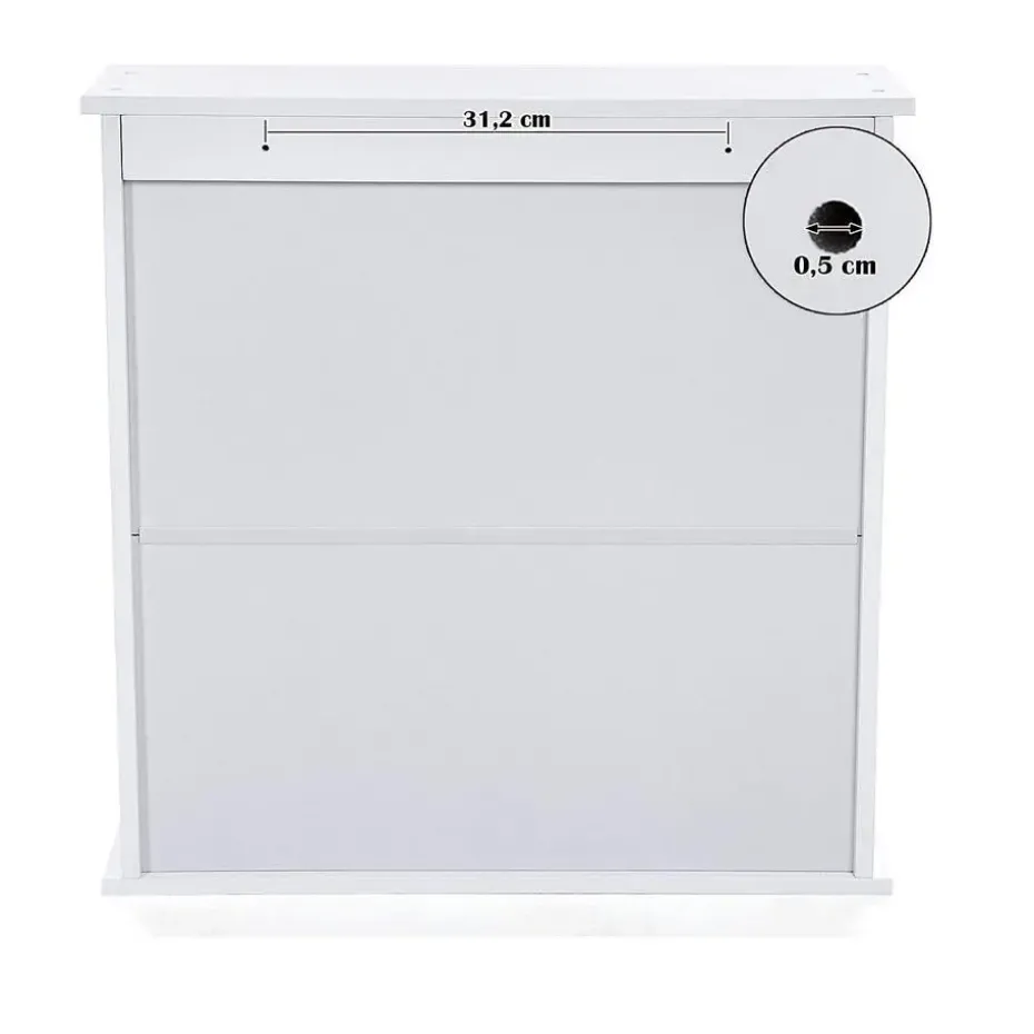 Parya Home - Spiegelkast - Badkamermeubel - 2 Deuren - 1 Plank - Hout - Wit