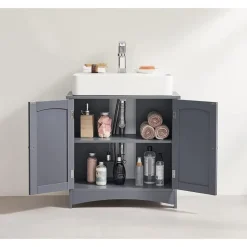 Parya Home - Wastafelonderkast - 2 Deuren - Hout - Grijs