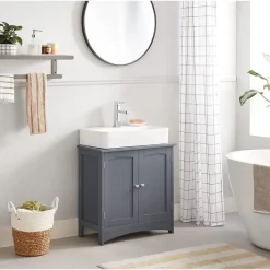 Parya Home - Wastafelonderkast - 2 Deuren - Hout - Grijs