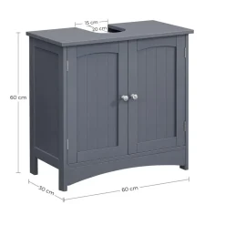 Parya Home - Wastafelonderkast - 2 Deuren - Hout - Grijs