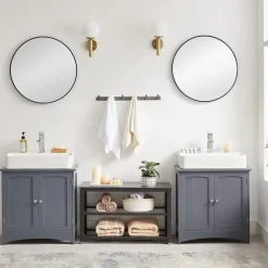 Parya Home - Wastafelonderkast - 2 Deuren - Hout - Grijs