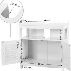 Parya Home - Wastafelonderkast -Badkamerkast - 2 Deuren - Wit