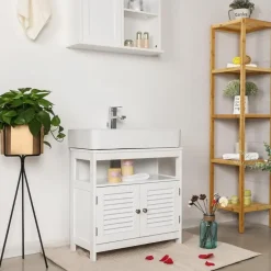 Parya Home - Wastafelonderkast -Badkamerkast - 2 Deuren - Wit