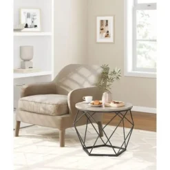 Parya Home Bijzettafel, set van 2 salontafels, grijs-zwart