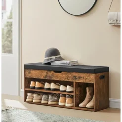 Parya Home Gevoerde schoenenbank, opbergbank, 3 vakken