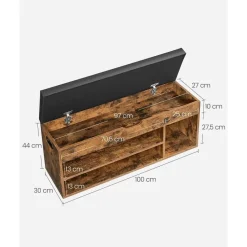 Parya Home Gevoerde schoenenbank, opbergbank, 3 vakken