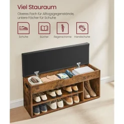 Parya Home Gevoerde schoenenbank, opbergbank, 3 vakken