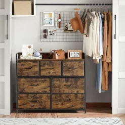 Parya Home Industriėle Commode – Opbergkast met 7 mdf laden en metalen frame