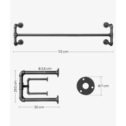 Parya Home Kapstok Garderoberekken - Set van 2 - Zwart