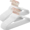 Parya Home kleerhangers, 50 stuks, fluweel, wit