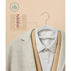 Parya Home kleerhangers, 50 stuks, fluweel, wit