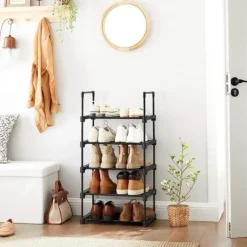 Parya Home metalen schoenrek met 5 niveaus - zwart