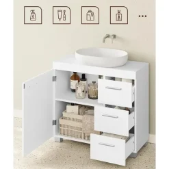 Parya Home Onderkast, Badkamerkast met 3 laden, 2 compartimenten