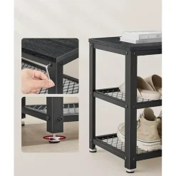 Parya Home schoenenbank, schoenenrek met 2 roosterplanken