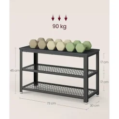 Parya Home schoenenbank, schoenenrek met 2 roosterplanken