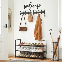 Parya Home schoenenrek met 3-lagen - metalen - zwart