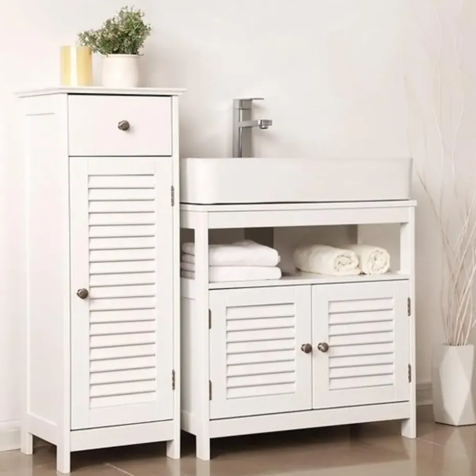 Parya Home Wastafelonderkast, zonder wastafel, veel opslag, wit