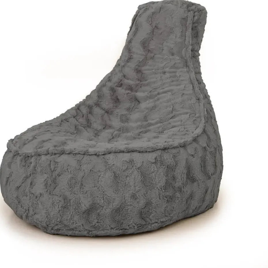 Parya Stoel Zitzak Bont - Zitzakfauteuil - Woonkamerzitzak - Donkergrijs -