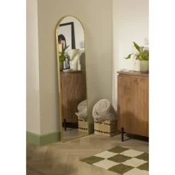 Passpiegel Arch - goudkleurig aluminium - 145x45 cm