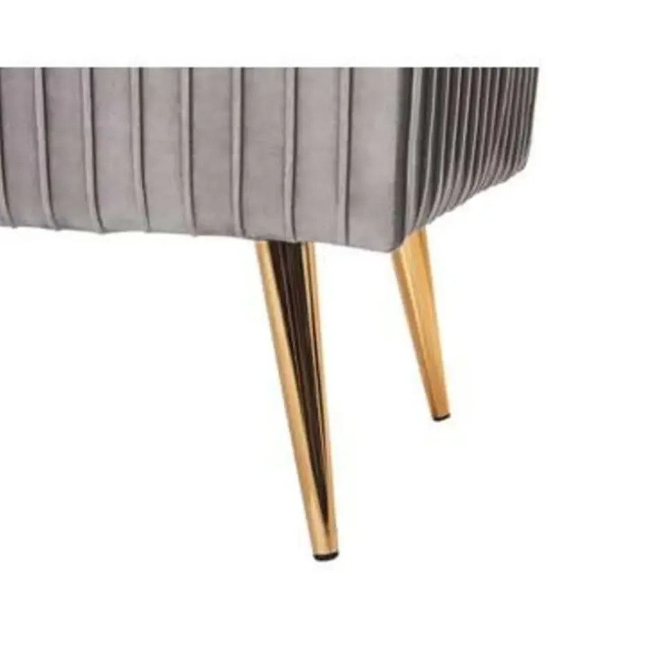 PATERSON - Hocker - Grijs - Fluweel