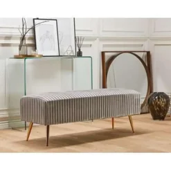 PATERSON - Hocker - Grijs - Fluweel