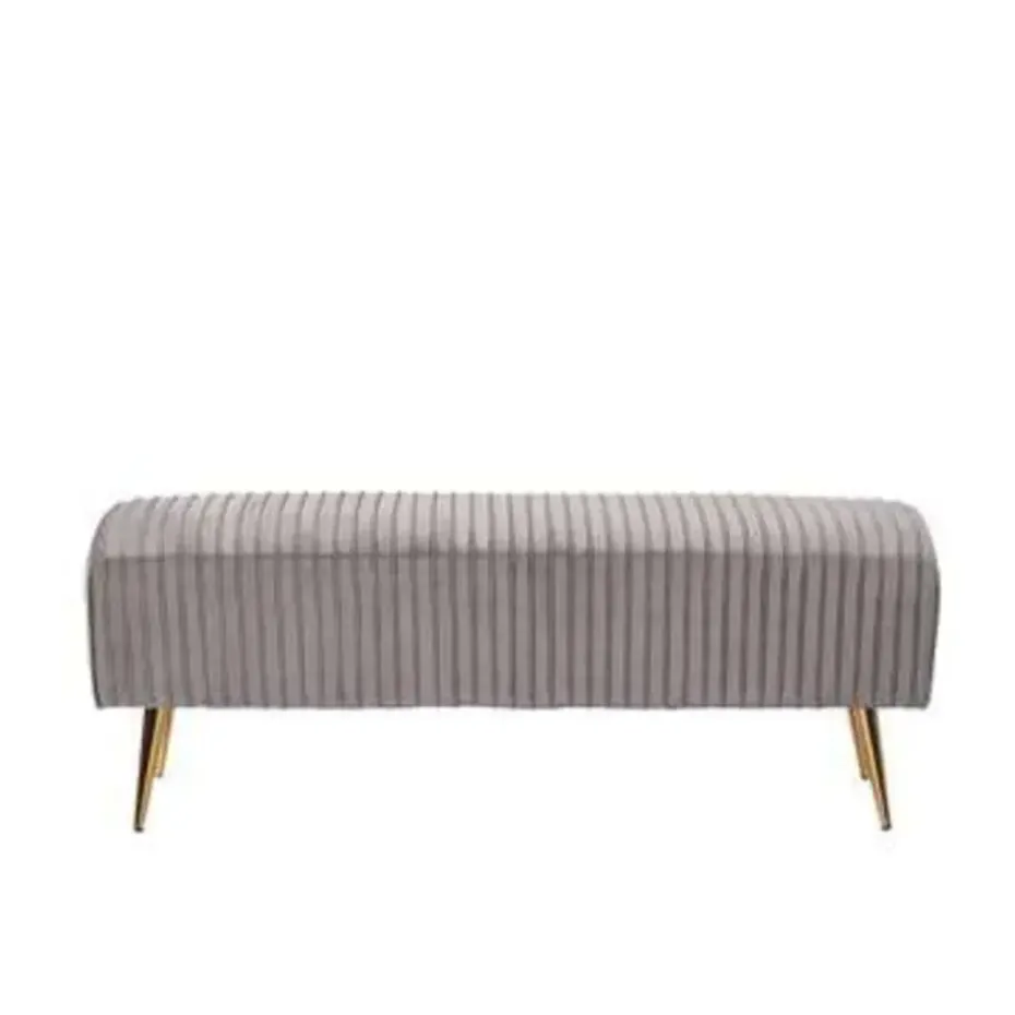 PATERSON - Hocker - Grijs - Fluweel