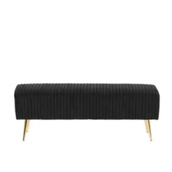 PATERSON - Hocker - Zwart - Fluweel