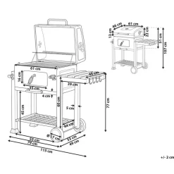 PAVLOF - Houtskoolgrill - Grijs - Staal