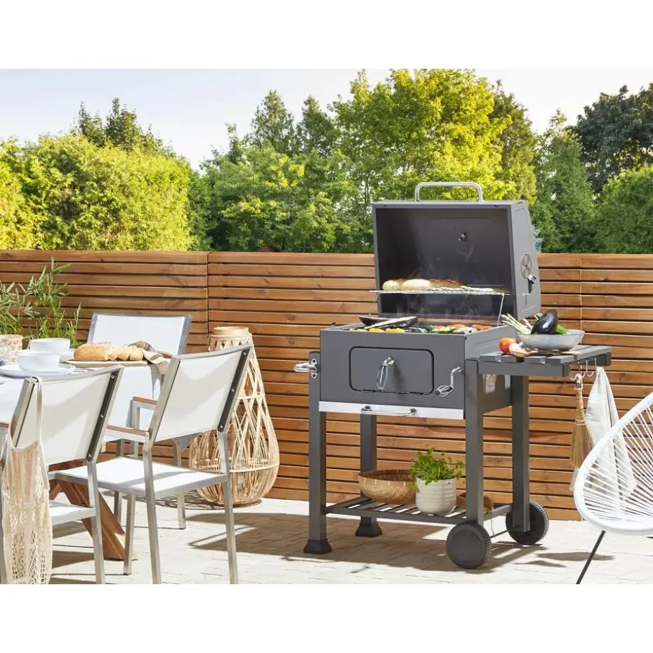 PAVLOF - Houtskoolgrill - Grijs - Staal