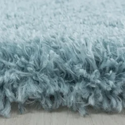 Pearl Soft Rond Hoogpolig Vloerkleed Blauw - 120 CM ROND