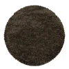 Pearl Soft Rond Hoogpolig Vloerkleed Bruin - 200 CM ROND