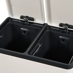 Pedaalemmer Duo beige metaal - 60L