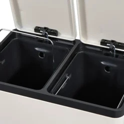 Pedaalemmer Duo beige metaal - 60L