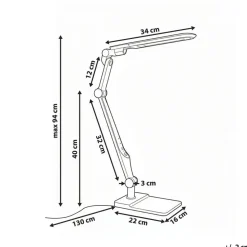 PEGASI - Bureaulamp LED - Zwart - Synthetisch materiaal