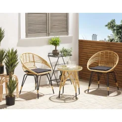 PELLARO - Bistroset voor 2 - Natuurlijk - PE rotan