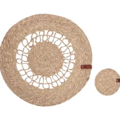 PEPPERBERRY - Set van 12 placemats en onderzetters - Natuurlijk - Jute