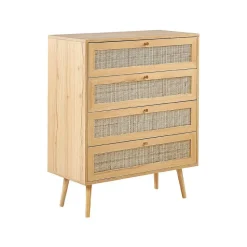 PEROTE - Commode - Lichte houtkleur - Rotan