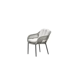 Pescara dining fauteuil - carbon black - rope taupe - desert sand