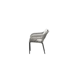 Pescara dining fauteuil - carbon black - rope taupe - desert sand